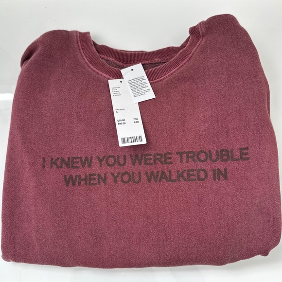 NEW Red (Taylor’s Version) UO Exclusive Oversized Sweatshirt Maroon - Size S - Picture 3 of 3